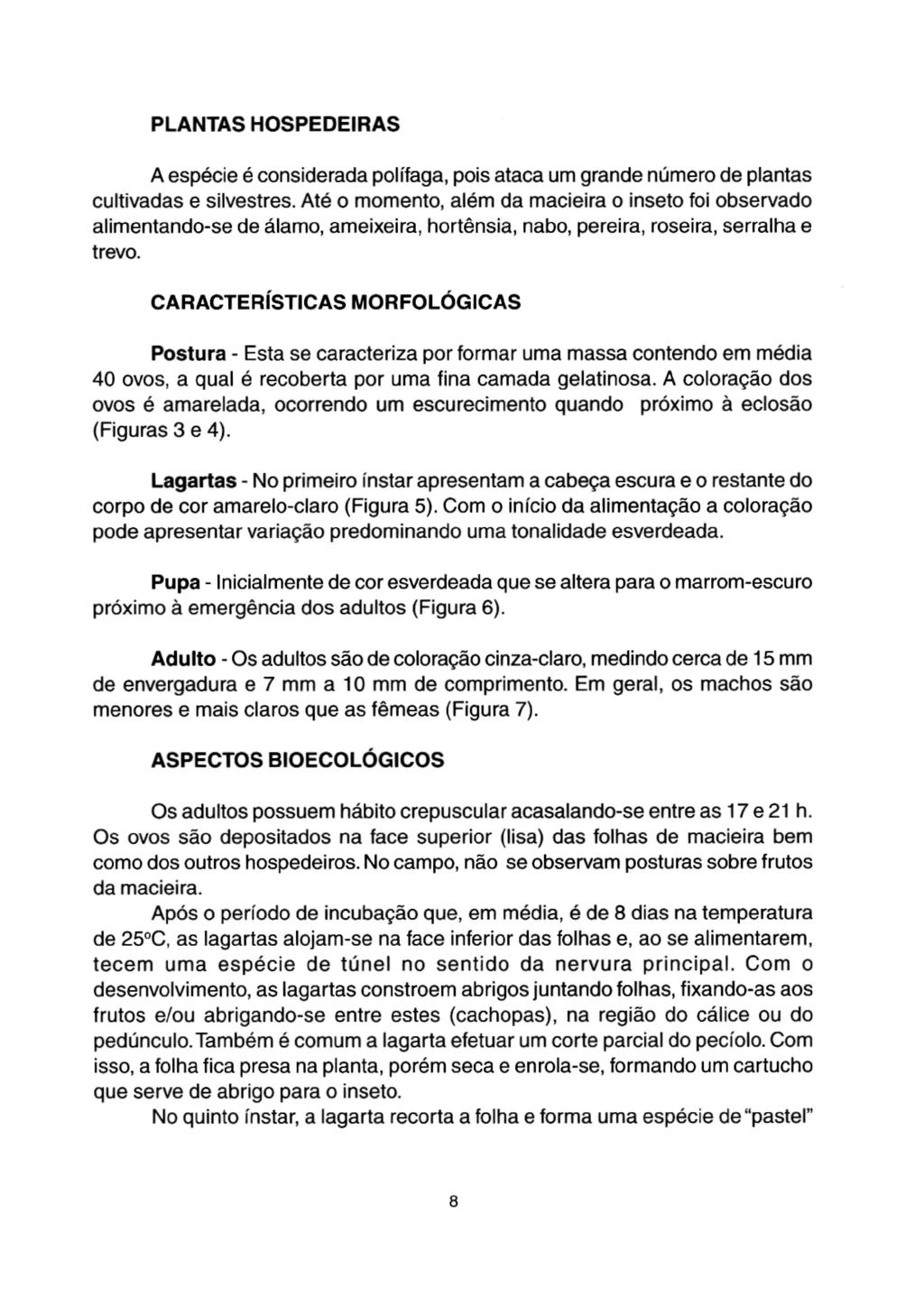 PLANTAS HOSPEDEIRAS A espécie 6 considerada polífaga, pois ataca um grande número de plantas cultivadas e silvestres.