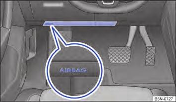 Observe página 21. no início desse capítulo na Airbag para joelhos Existe um airbag para cabeça no lado do condutor e outro no lado do passageiro dianteiro no interior do veículo acima das portas Fig.