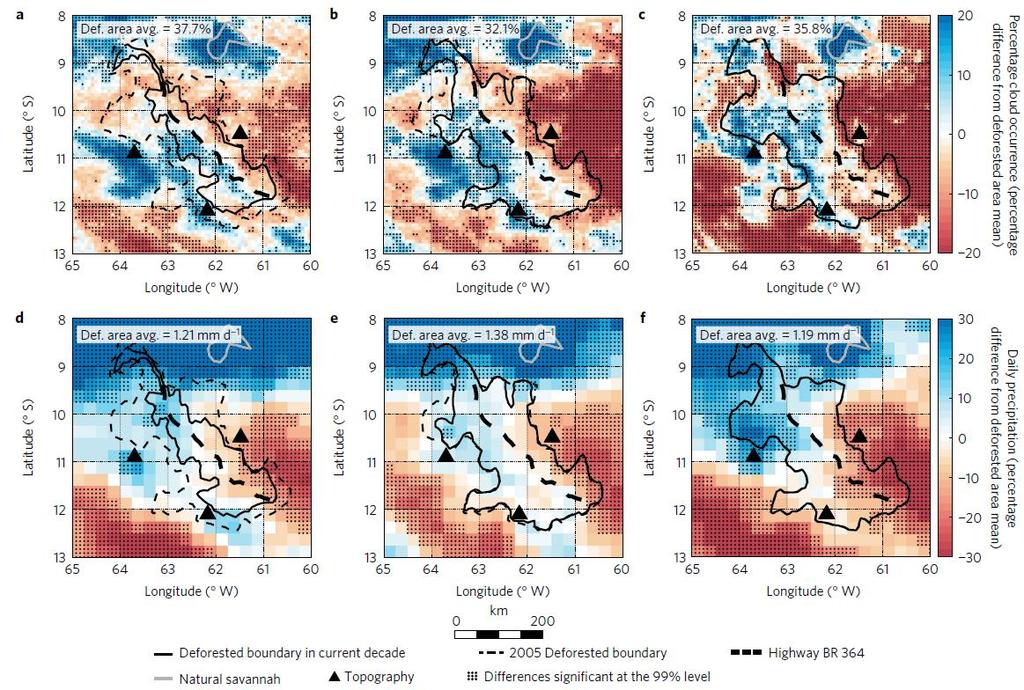 Emergência da nuvem sudeste-noroeste e dipolos de precipitação com aumento do desmatamento em Rondônia KHANA et al.