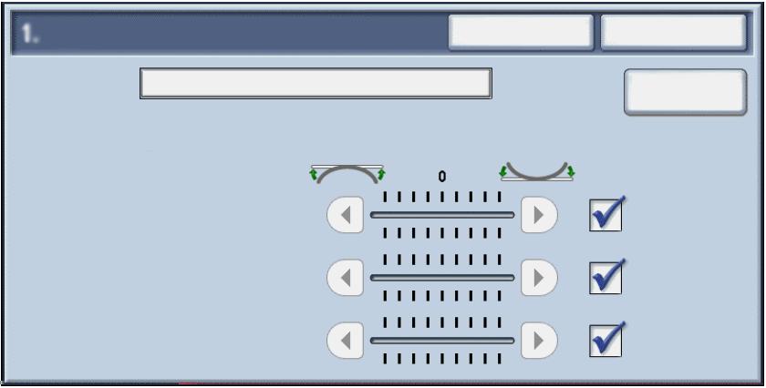 Configurações do sistema Tipos de ajustes de curvatura do papel Existem três tipos de configurações de ajuste predefinidos na impressora.