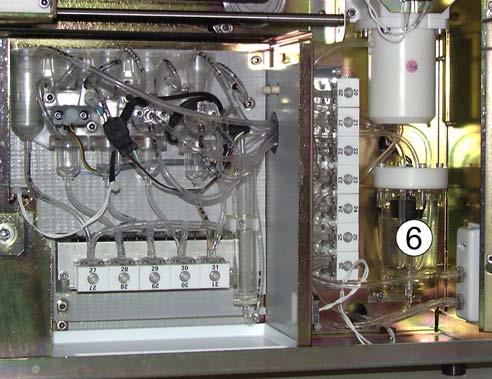enxágüe da sonda (1), primeira diluição drenagem da câmara de primeira diluição (2) LMNE drenagem da câmara de LMNE (3)