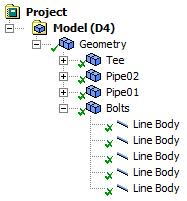 Os line bodies são linhas com as características da seção transversal previamente definidas no software de CAD.