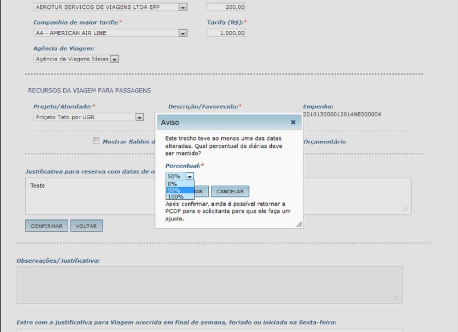 ETAPA DE RESERVA DE PASSAGEM Reserva de Passagem via Agência de Turismo Após alterar a data de chegada à origem, o sistema