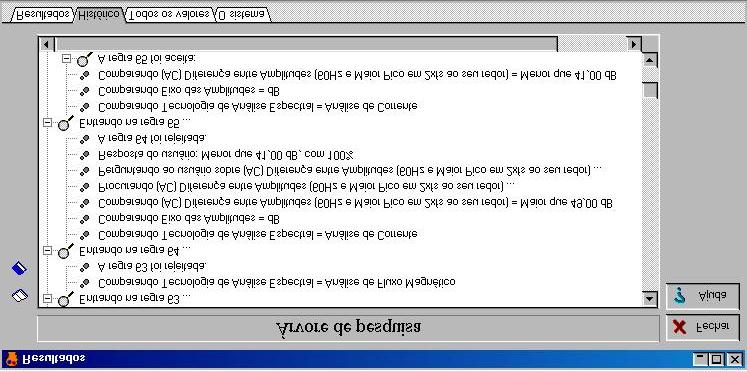 A tela de Resultados, tem-se ainda três outros tipos de informações. Na opção Histórico, Fig.