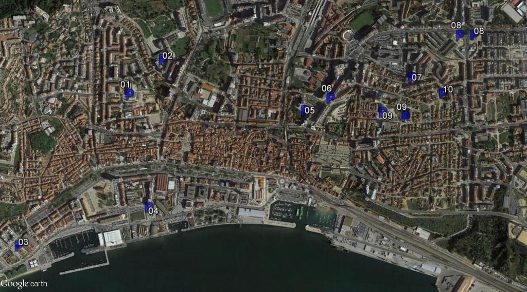 Figura 78 Bolsas de estacionamento informal identificadas Fonte: Google Earth 2.