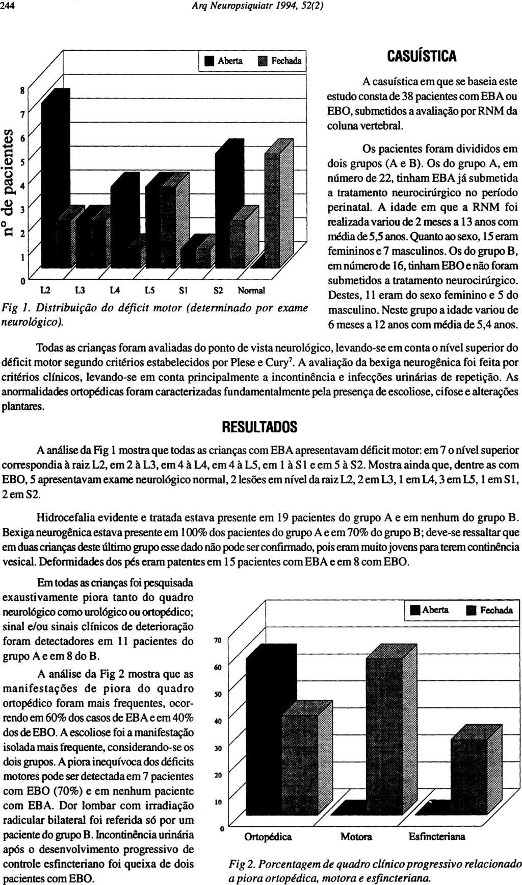 CASUÍSTICA A casuística em que se baseia este estudo consta de 38 pacientes com EB A ou EBO, submetidos aavaliação porrnm da coluna vertebral. Os pacientes foram divididos em dois grupos (A e B).