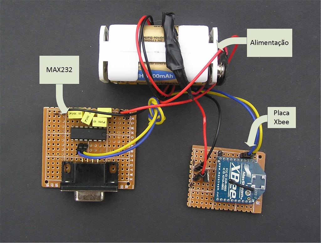 4.Implementação 77 Figura 4.33: Esquema elétrico do hardware para o computador As placas Xbee referidas anteriormente foram utilizadas para ser possível comunicar com o equipamento central.