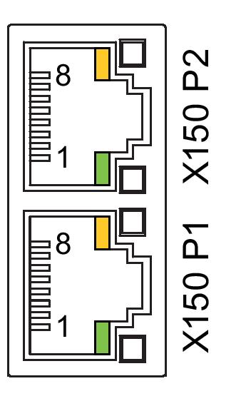 4.8 Intrfac PROFINET - X150 Intrfac PROFINET Dispositivos PROFINET da família SINAMICS têm uma intrfac PROFINET (Controlador/intrfac Ethrnt) com duas portas (possibilidads d conxão física).