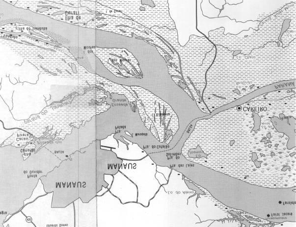 Medição de vazão Amostragem d água e de sedimentos D.12. Rio Negro em Manaus (Amazonas) : 10/10/96 Código DNAEE 14 990 000 Margem esquerda Lat. : S 03 08.14 Long. : W 060 01.95 Margem direita Lat.