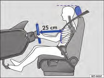 (continuação) Pela postura incorreta, o não uso do cinto de segurança ou uma distância muito pequena em relação ao airbag, os ocupantes se expõem a perigos de ferimentos fatais, espe- (continuação)