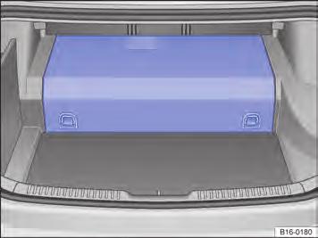 Indicações de segurança para a bateria de alta tensão Fig. 24 No compartimento de bagagem: local de instalação da bateria de alta tensão. de segurança na página 60.