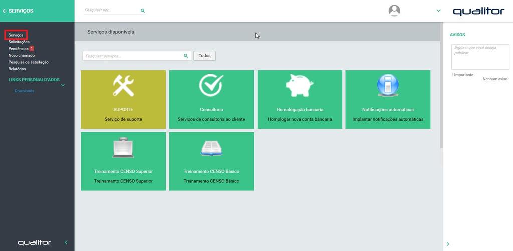 1. Nova tela do SAG A tela inicial do sistema de atendimento da GVDASA mudou. A partir de agora, após o cliente entrar no portal, a primeira tela trará todos os serviços disponíveis.