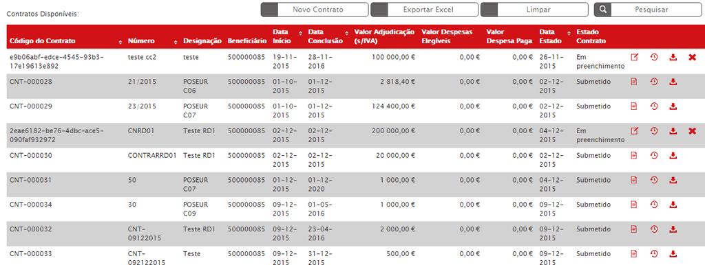 FIGURA 26 PESQUISA DE CONTRATOS NO MENU CONTA