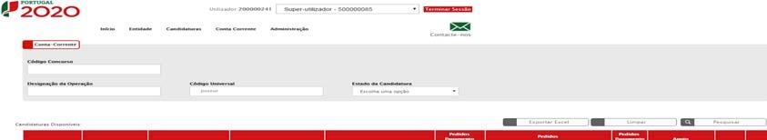 FIGURA 3 ECRÃ CANDIDATURAS DISPONÍVEIS Para associar o contrato a uma