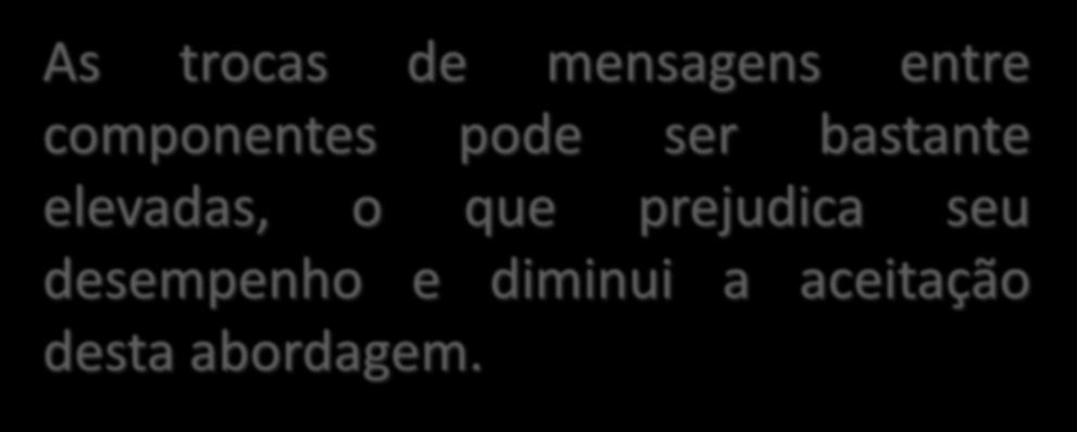 Micro-kernel As trocas de mensagens entre componentes pode ser bastante