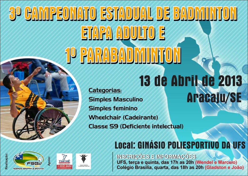do início das atividades, a Federação Sergipana de Badminton
