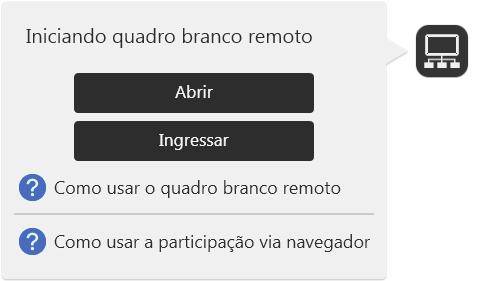 Participar de uma sessão do quadro branco remoto Participar de uma sessão do quadro branco remoto Esta seção explica como participar de uma sessão do quadro branco remoto.