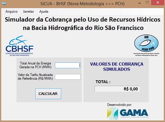 atualizada de referência (R$/MWh). Após o usuário inserir as informações necessárias e clicar em Calcular, o resultado da simulação estará na coluna Valores de Cobrança Simulados, no campo Total.