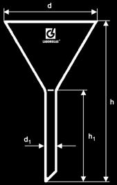 Funil Analítico Haste Longa Borossilicato Funil Analítico Raiao Haste Curta Borossilicato Cóigo Capaciae 1 1 Qt/Emb.