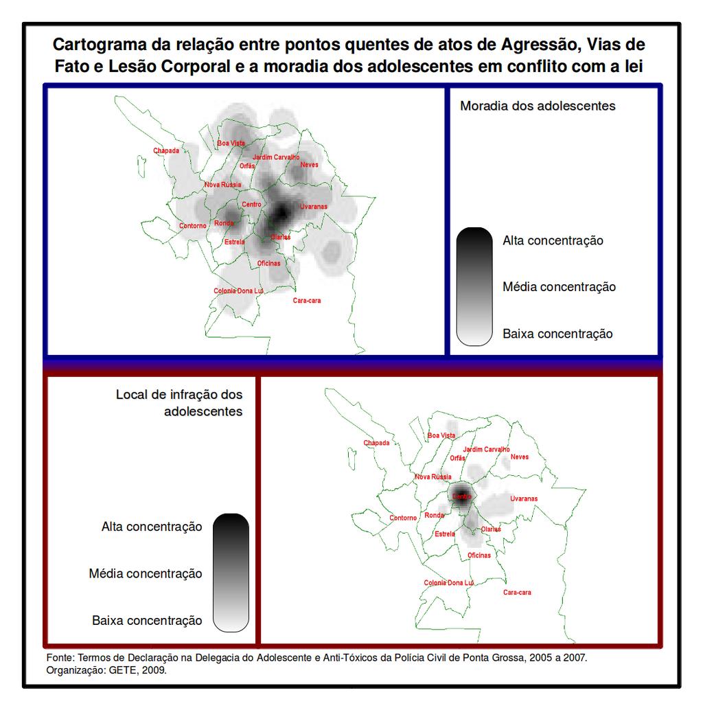 existem nas áreas de moradia dos adolescentes como espaços de lazer e escolas de Ensino Médio e Educação para Jovens e Adultos, que se torna, assim, ponto de atração para eles.