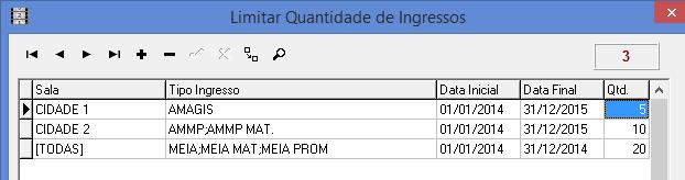 7 Limitar Quantidade de Ingressos Esta configuração pode ser acessada em: Arquivos Configurações Ingressos Limitar Quantidade de Ingressos Esta funcionalidade permite que seja definido para uma