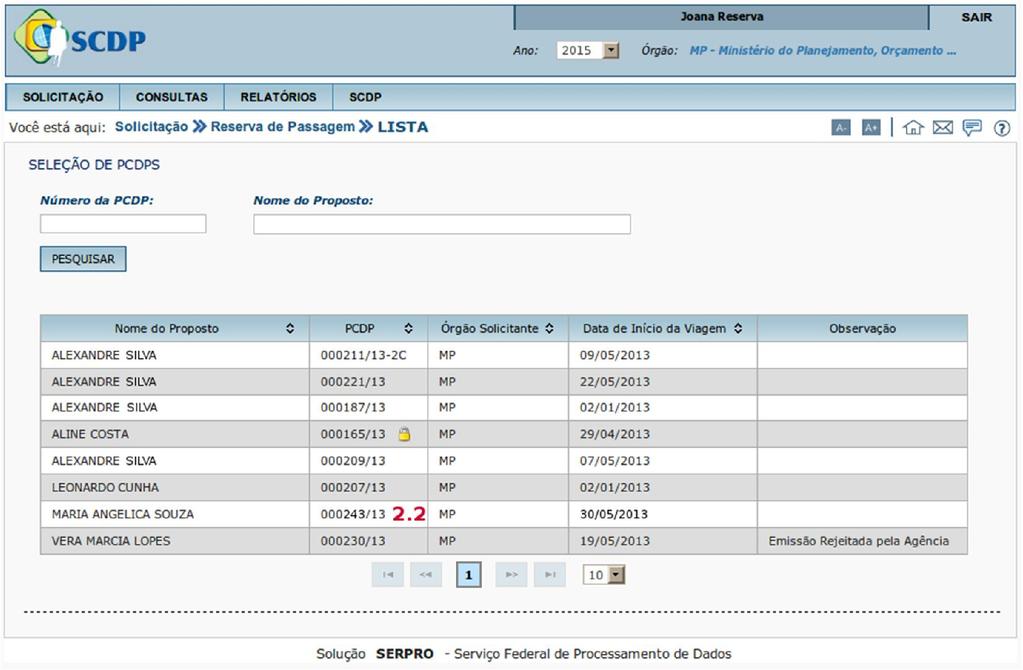 4. Reserva de Passagem via Agência de Turismo 2.