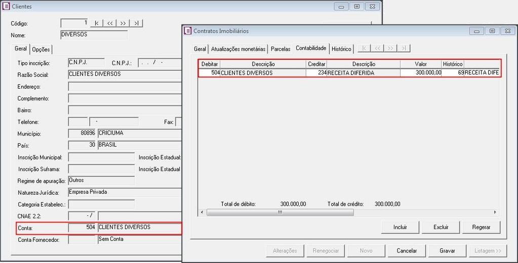 4 CONFIGURAÇÃO LANÇAMENTO RECEBIMENTO DE PARCELAS 4.1 Acesse o menu ARQUIVO, clique em EMPREENDIMENTOS IMOBILIÁRIOS; 4.2 Na guia CONTABILIDADE, RECEBIMENTO DE PARCELAS; 4.