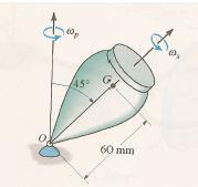 Considerando Ω ω (Ω ), temos: mgl = IωΩ + (I I )Ω cos θ ω = mgl