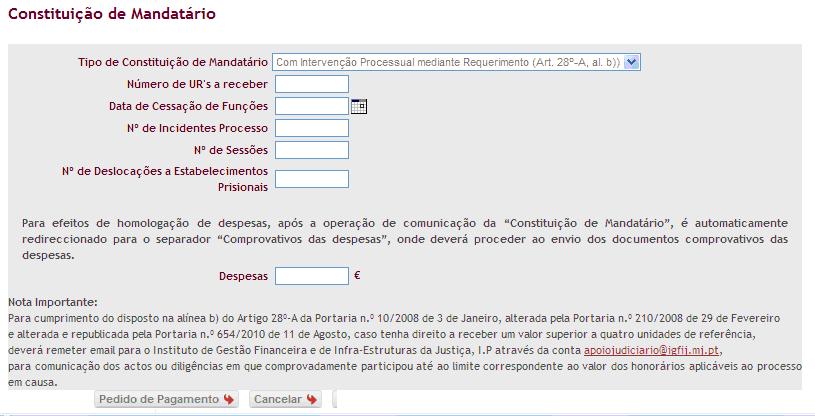 Fig.94 - Janela de constituição de mandatário com intervenção processual mediante requerimento 5.