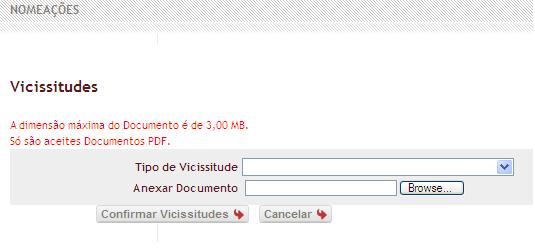 Fig.121 - Botão de vicissitudes 2. Após este procedimento, irá aparecer uma nova caixa de informação denominada Vicissitudes (fig.