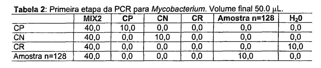 30 4.2.5 - PCR para amplificação do gênero Mycobacterium. Os materiais foram submetidos a PCR em duas etapas.