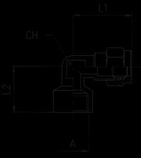 Serie 10000 10290 CONEXÃO EM L COM ROSCA FÊMEA - ELBOW FEMALE ADAPTOR Code Tube A L1 L2 CH 1029000001 4 1/8 22 18 8 50 1029000002 6 1/8 23.5 18 9 50 1029000003 6 1/4 24 22.