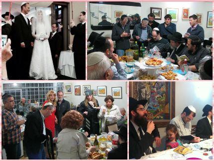 Uma semana de Sheva Yossi Brachot oferecidos pelos e amigos do casal novo Joyce Krispin, uniu de Tradicionalmente, os recém sete casados