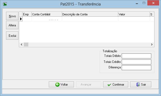 Pat2015 Transferência última Tela PAT2013 APURAÇÃO CIAP REGRAS BENS SEM TRANSFERÊNCIA NO PERÍODO: O sistema terá o mesmo comportamento já existente. BENS COM TRANSFERÊNCIAS: 1.