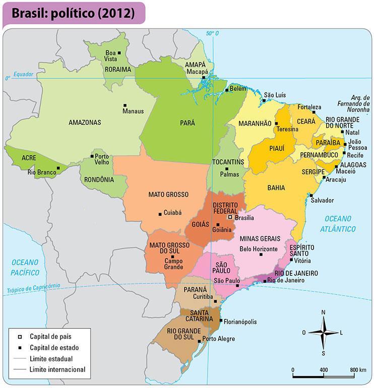 Imagem 1: Mapa político do Brasil. Fonte: http://www.editoradobrasil.com.