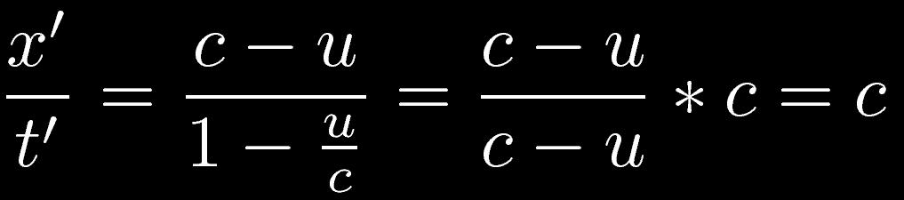 com a eq. x=ct, ou seja, c=x/t.