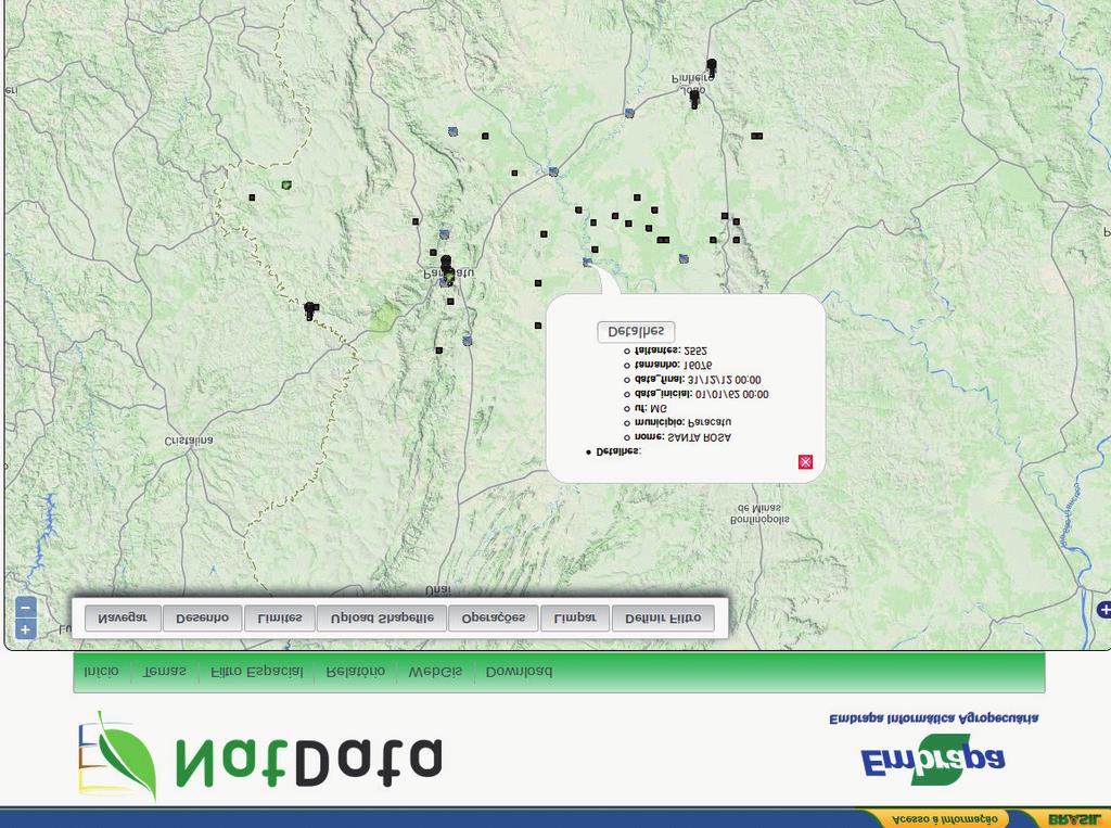 Embrapa Informática Agropecuária/INPE, p. 1006-1007 Figura 7. Detalhes de informação de um ponto recuperado na forma de um gráfico 4.