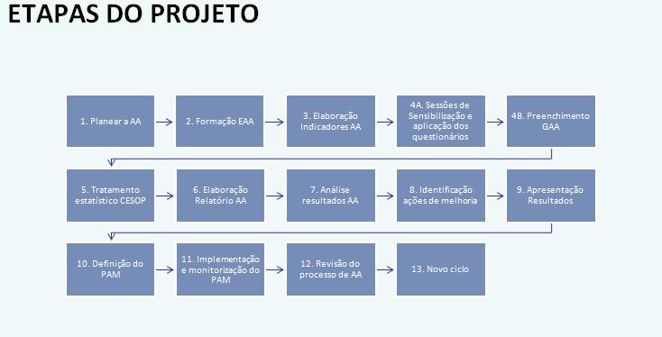 3.3. Etapas do processo de autoavaliação O processo de autoavaliação impõe um planeamento adequado do mesmo, ao ritmo possível da organização escolar e em