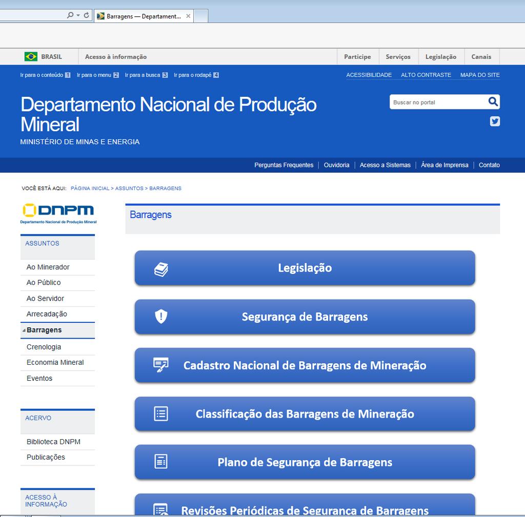 Comunicação Externa 8. Criação de site http://www.dnpm.gov.