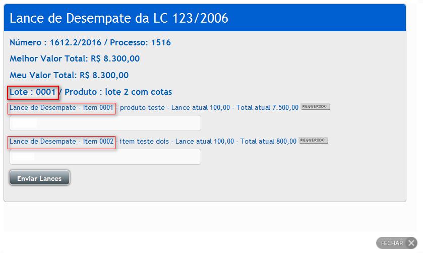 3.10 Desempate pela Lei Complementar 123/06 com redação dada pela LC 147/2014 Caso o pregão tenha sido criado com a aplicação de benefício Local/Regional, o sistema irá validar se há empresas locais