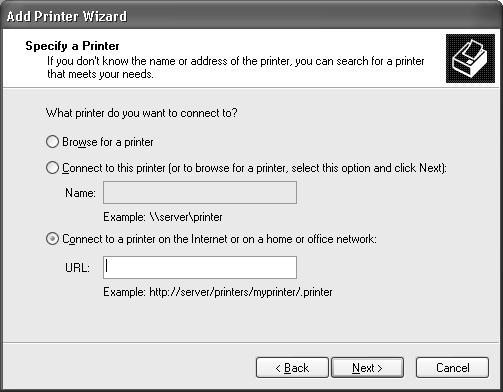 Exemplo: http://192.168.100.201:631/impressora_epson_ipp Para verificar o endereço de IP da interface de rede, utilize o EpsonNet Config.