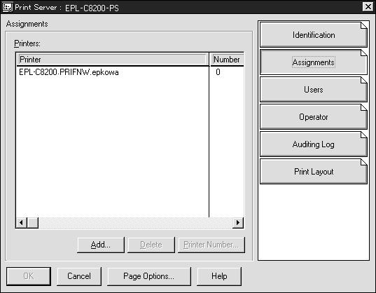 10. Faça clique duas vezes no ícone do objecto Servidor de impressão no ecrã Administrador do NetWare. 11.