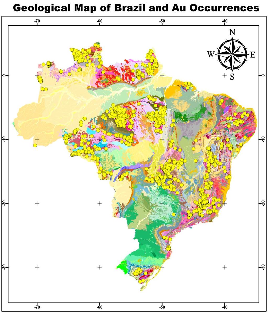 Known mineral occurences & mines of Brazil