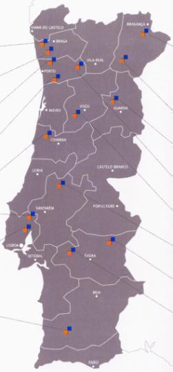 Pedreiras Na localização dos centros de produção de agregados considerou-se o ordenamento do território, a qualidade da rocha, a facilidade de acesso e o mercado regional e local.