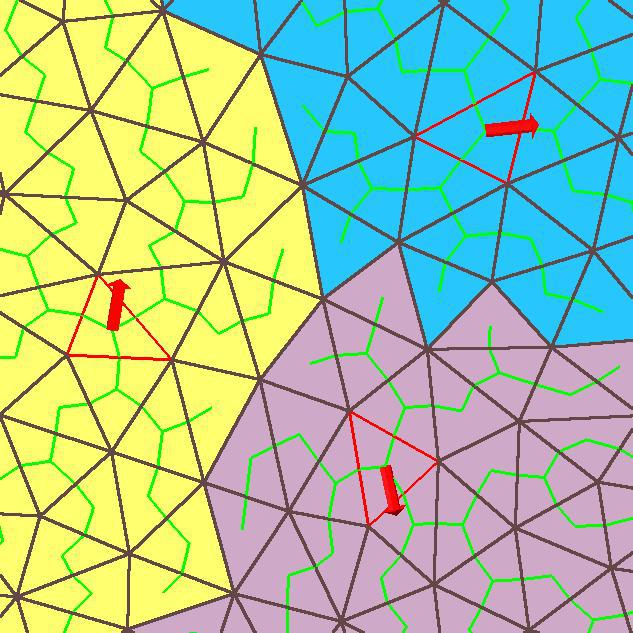 33 3.4.1 Particionamento da Malha O espaço de busca é reduzido através do particionamento da malha à partir do conjunto de triângulos restritos F c F.