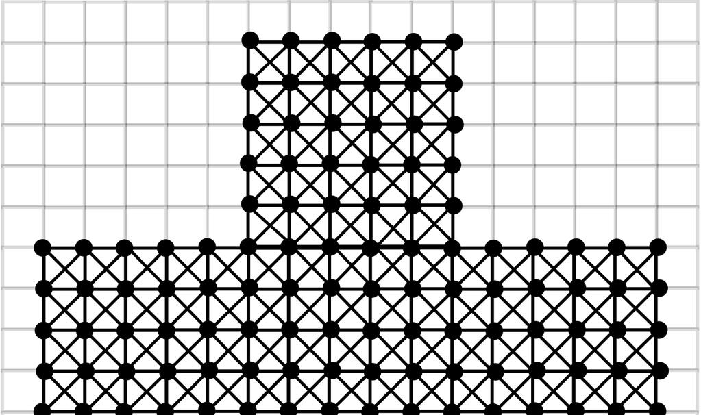 38 Figura 4.3: A malha quadrangular é extraída através dos vértices da grade (esferas) localizados sobre a malha triangular. bidimensional.