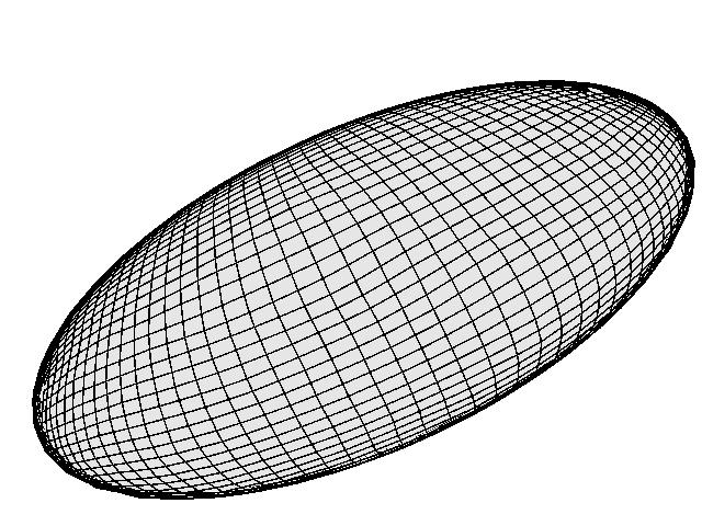 64 (a) Figura 5.21: (a) A malha quadrangular resultante gerada para o modelo do elipsóide com o fator h de escalamento igual à 3. Esta é formada por 19138 polígonos e 19546 vértices.