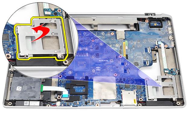 Como instalar o compartimento do ExpressCard 1. Insira o compartimento do ExpressCard no local apropriado. 2. Substitua e aperte os parafusos que prendem o compartimento do ExpressCard ao computador.