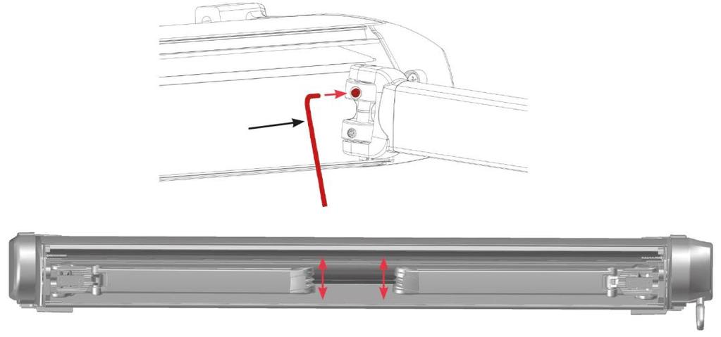 PERIGO PARA O OPERADOR. Os braços possuem potentes objetos metálicos no seu interior. Tire a peça de proteção apenas quando o toldo estiver instalado. Manipule os braços com precaução. ATENÇÃO!