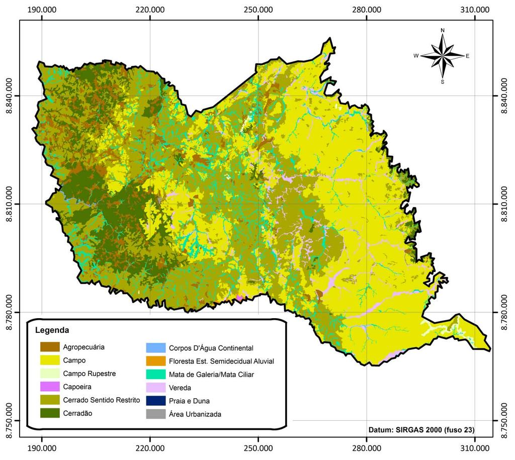 Tabela 1 Uso do solo do município de Ponte Alta do Tocantins (TO) em 2007 (ha) (continuação).